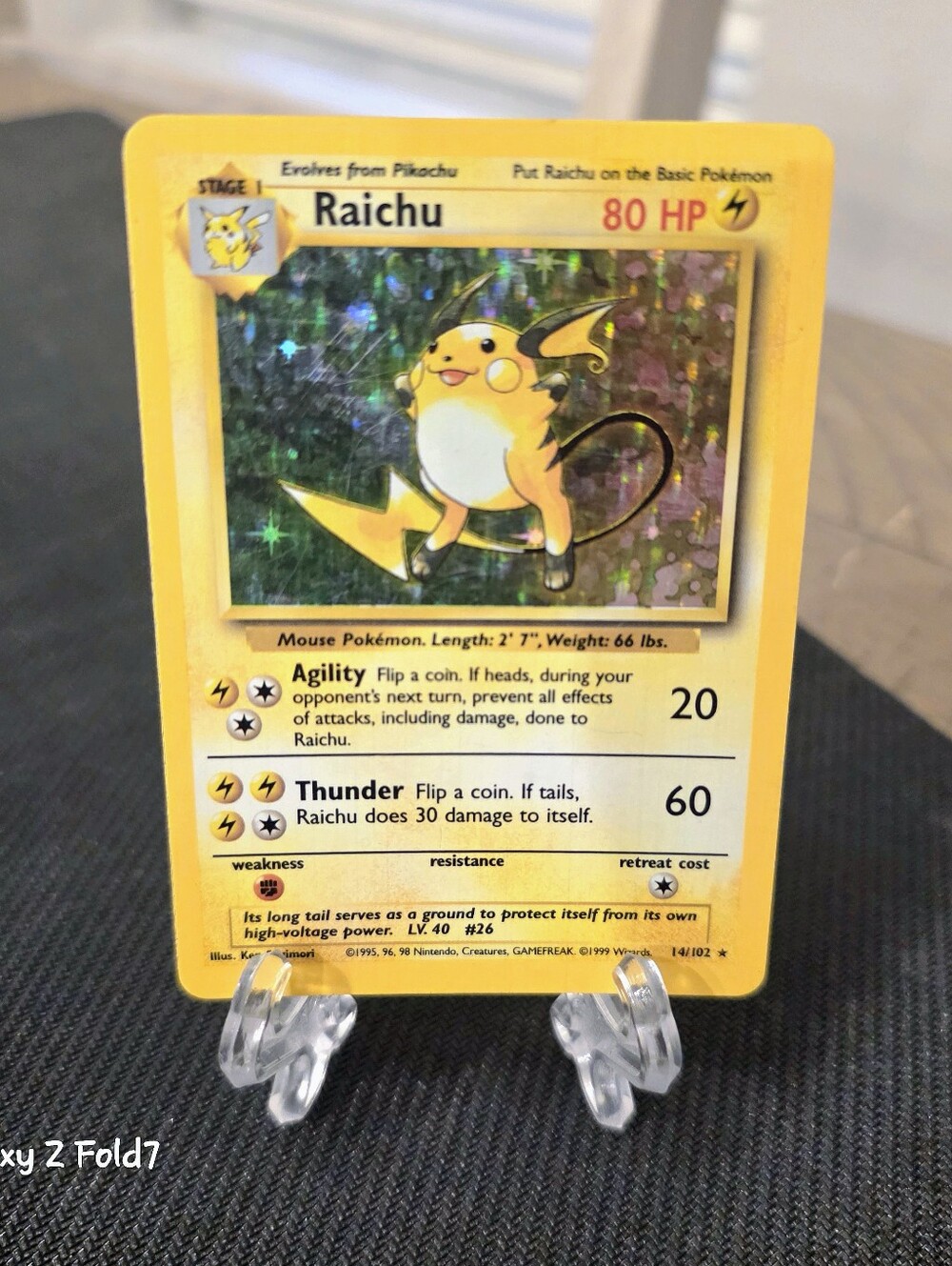Pokemon 1999 Raichu- Holo- Rare (Base set) #14/102